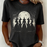 Stella witch moon t-shirt in black, detail view