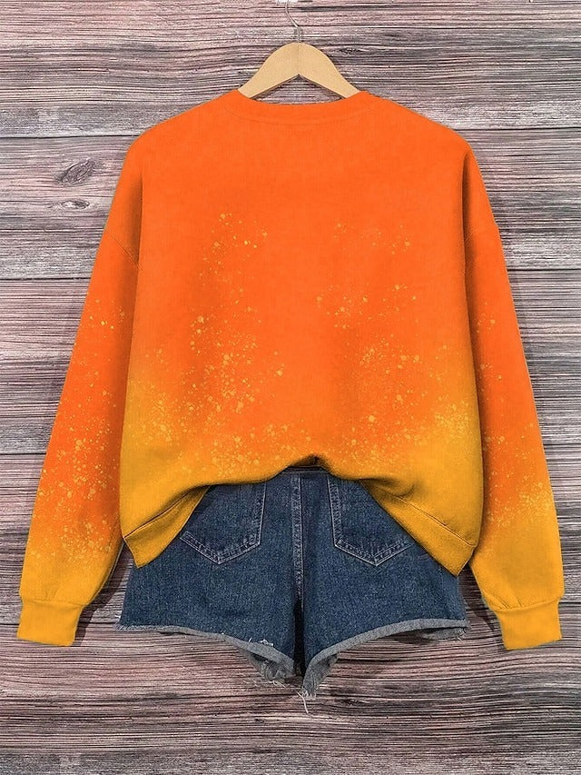 Emma Stacked Pumpkin Sweatshirt, back view