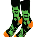 Charlotte halloween print socks in green and black, detail view