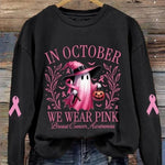 Angelina Pink Ghost Sweatshirt in black, front view