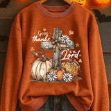 Madison retro pumpkin sweatshirt in orange, front view