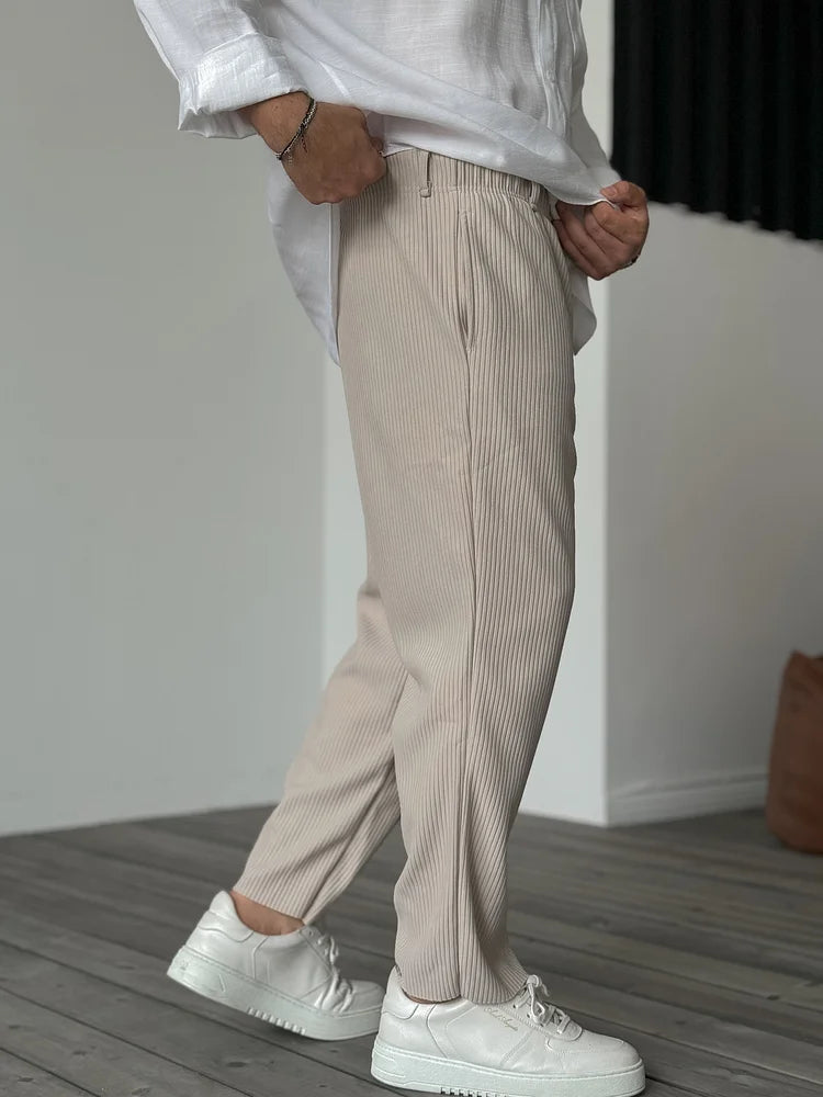 Ambrose men's relaxed pleated texture pants, view 5