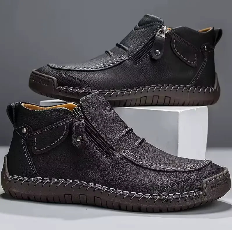 Luc | Brown Casual Zip Shoes