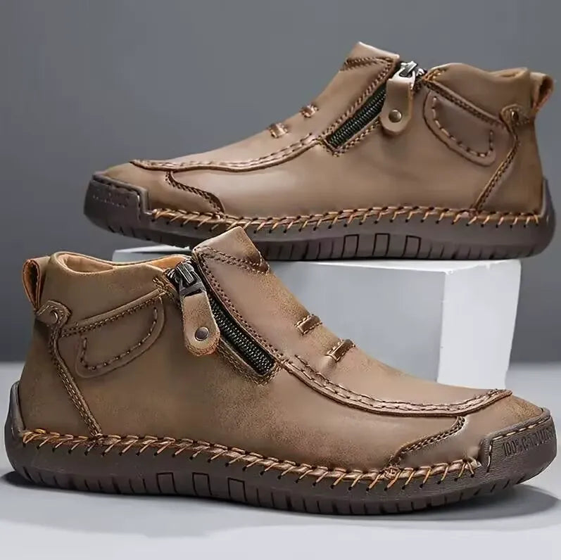 Luc | Brown Casual Zip Shoes