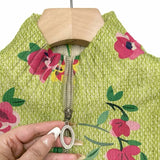 Paige | Lime and Pink Floral Zip-Up Cardigan