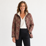 Evelyn | Retro Floral Print Quilted Jacket