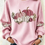 Ava | Halloween Casual Round Neck Long Sleeve Floral Sweatshirt