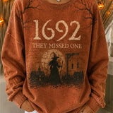 Selena 1692 Witch Sweatshirt in orange, front view