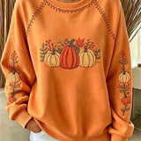 Isabella pumpkin maple leaf sweatshirt in orange, front view
