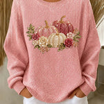 Leah Floral Pumpkin Sweatshirt in pink, front view