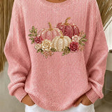 Leah Floral Pumpkin Sweatshirt in pink, front view