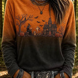 Gloria | Halloween-Inspired Round Neck Long Sleeve T-shirt