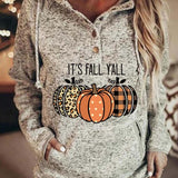 Clara pumpkin henley hoodie in beige, front view
