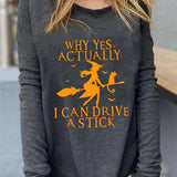 Beatrice Witch Letter Sweatshirt in gray, front view