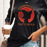 Ellie cat moon sweatshirt in black, front view