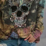 Anna Floral Skull Sweatshirt, detail view