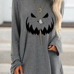 Erin Pumpkin Tunic Sweatshirt in gray, front view