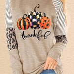 Fern Thankful Pumpkin Sweatshirt in beige, front view