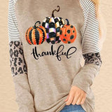Fern Thankful Pumpkin Sweatshirt in beige, front view