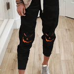 Eileen Pumpkin Drawstring Pants in black, front view