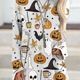 Faye Halloween Print Sweatshirt in white, front view