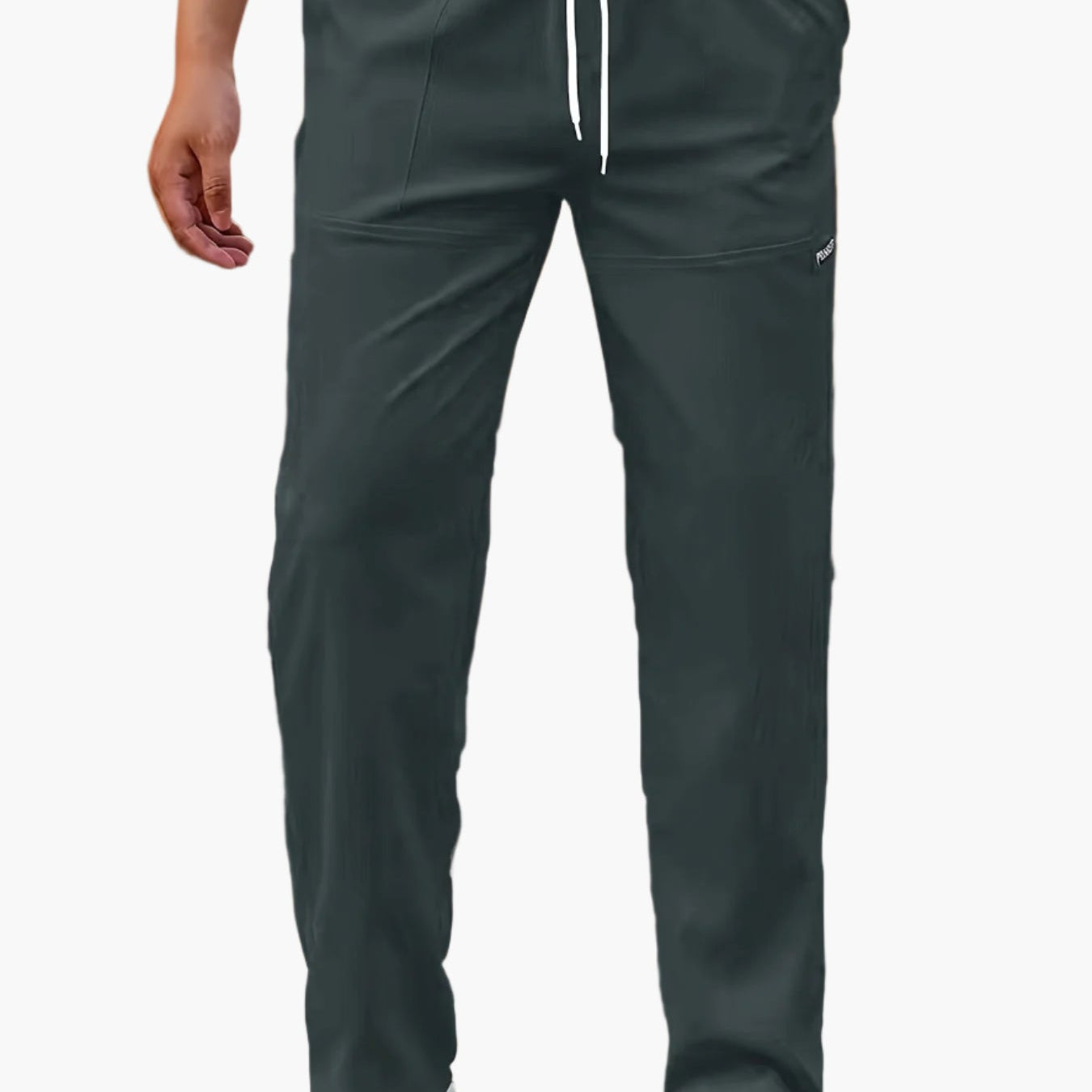 Reggie men's straight leg drawstring joggers in Anthracite, view 6