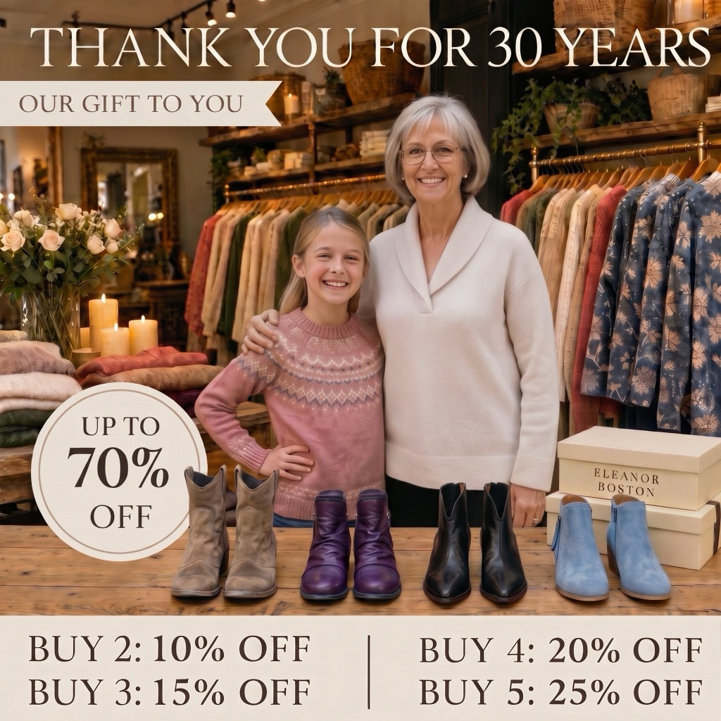 Boots collection banner, Eleanor Boston