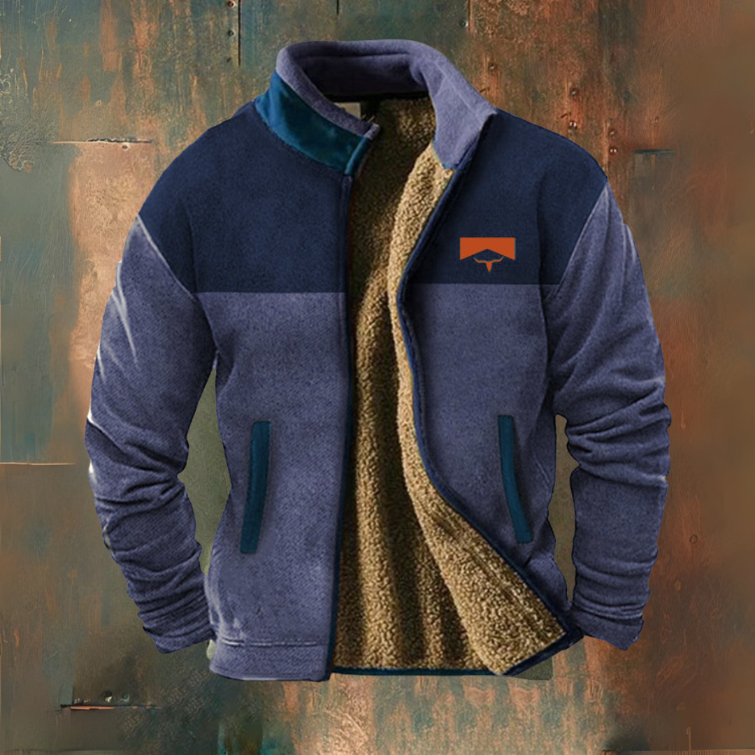 Adrian | Black Two-Tone Fleece Jacket