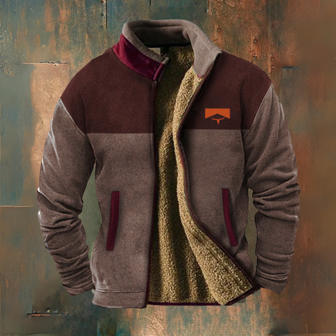Adrian | Black Two-Tone Fleece Jacket