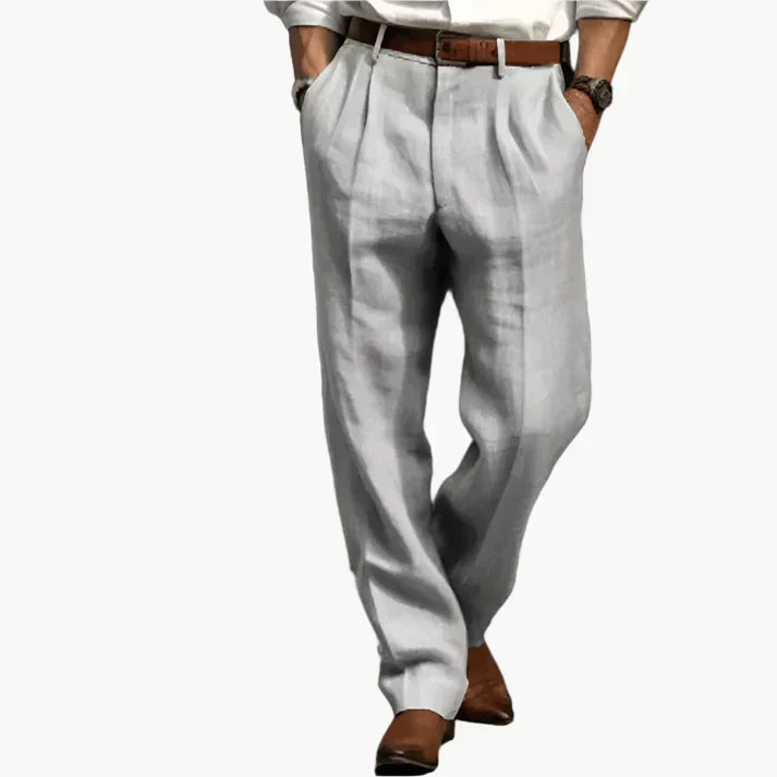 Levi men's pleated wide leg dress pants in Gray, front view