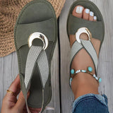 Brooke | Flat Sandals with Metal Buckle