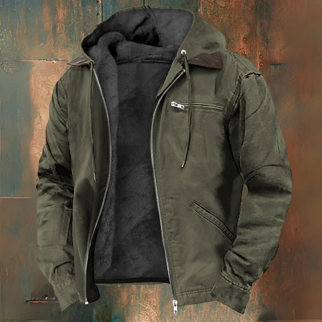 Mark | Brown Hooded Zip-Up Jacket