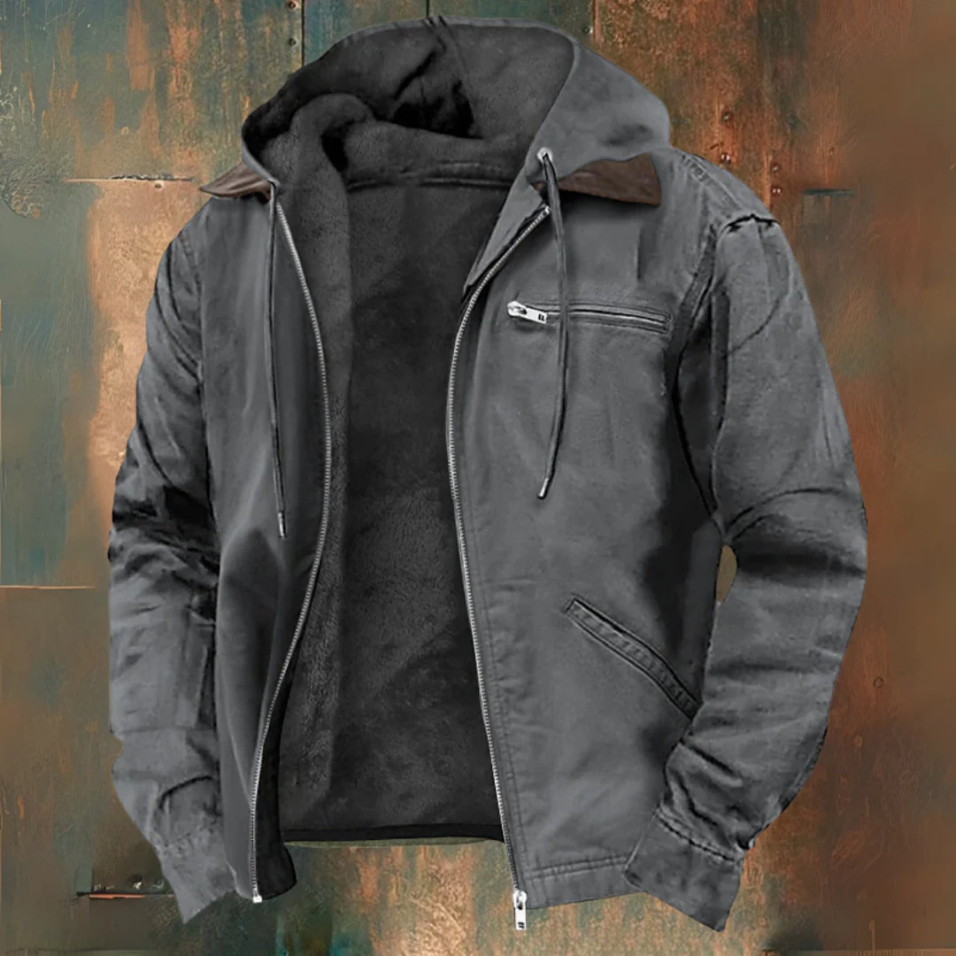 Mark | Brown Hooded Zip-Up Jacket