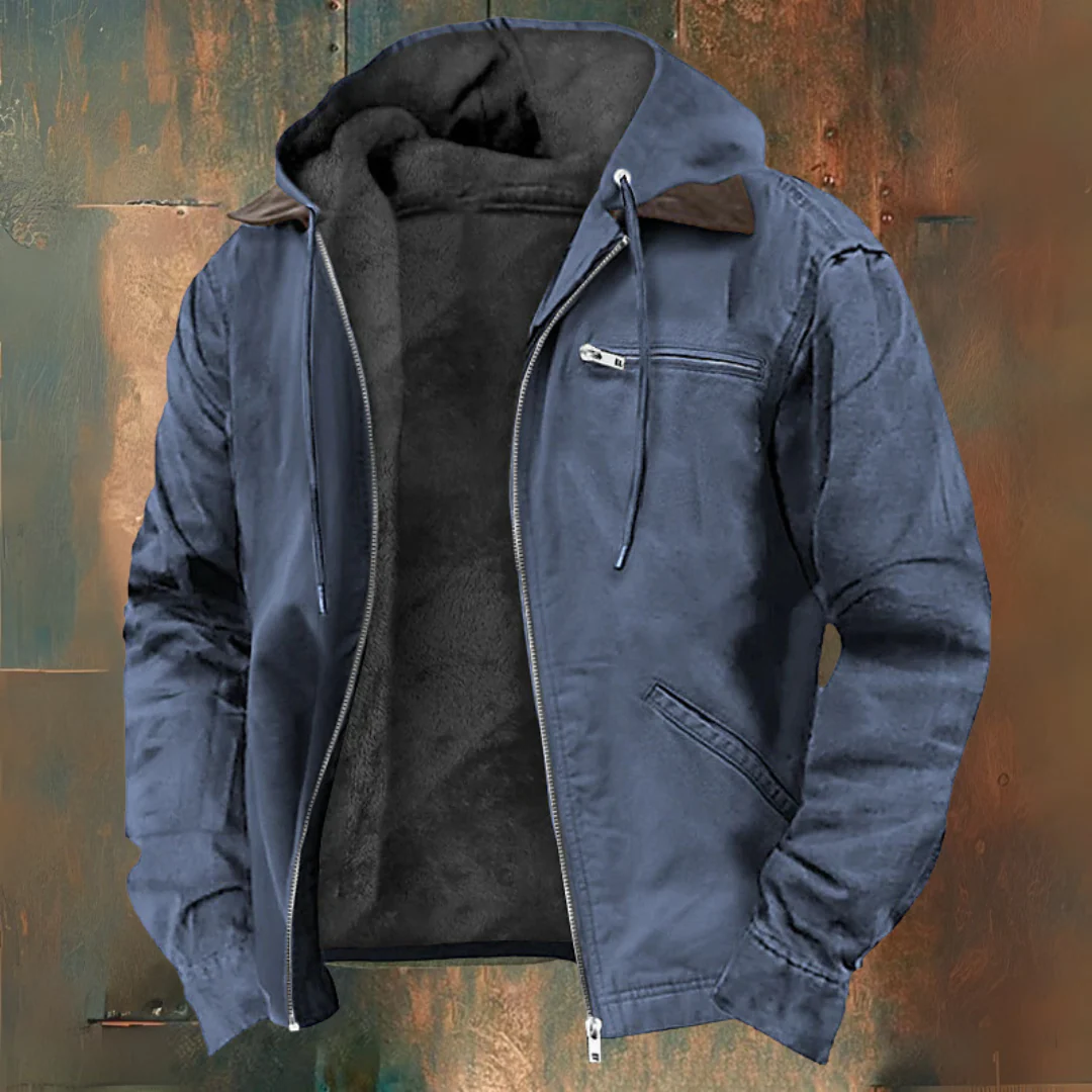 Mark | Brown Hooded Zip-Up Jacket