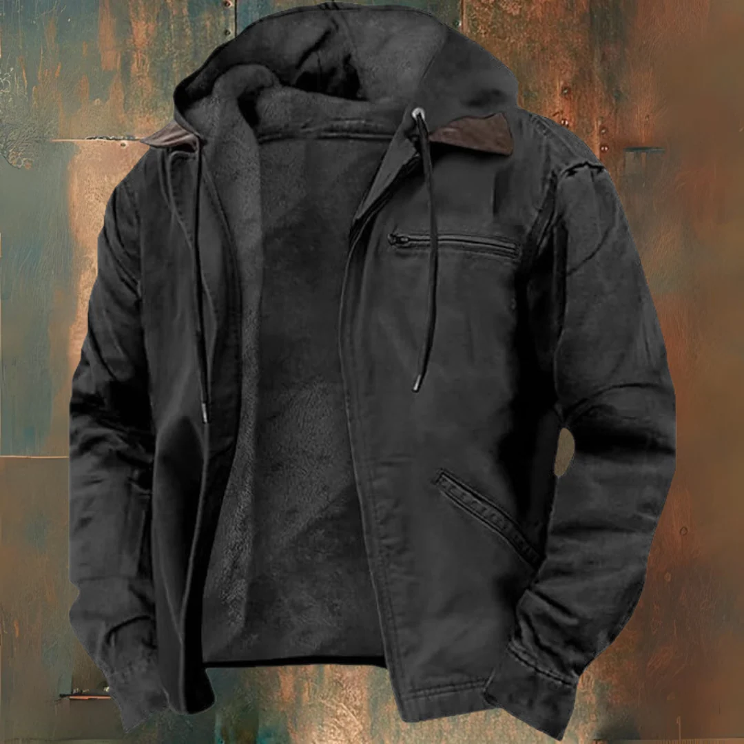 Mark | Brown Hooded Zip-Up Jacket