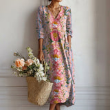 Naomi | Pink Patchwork Maxi Dress