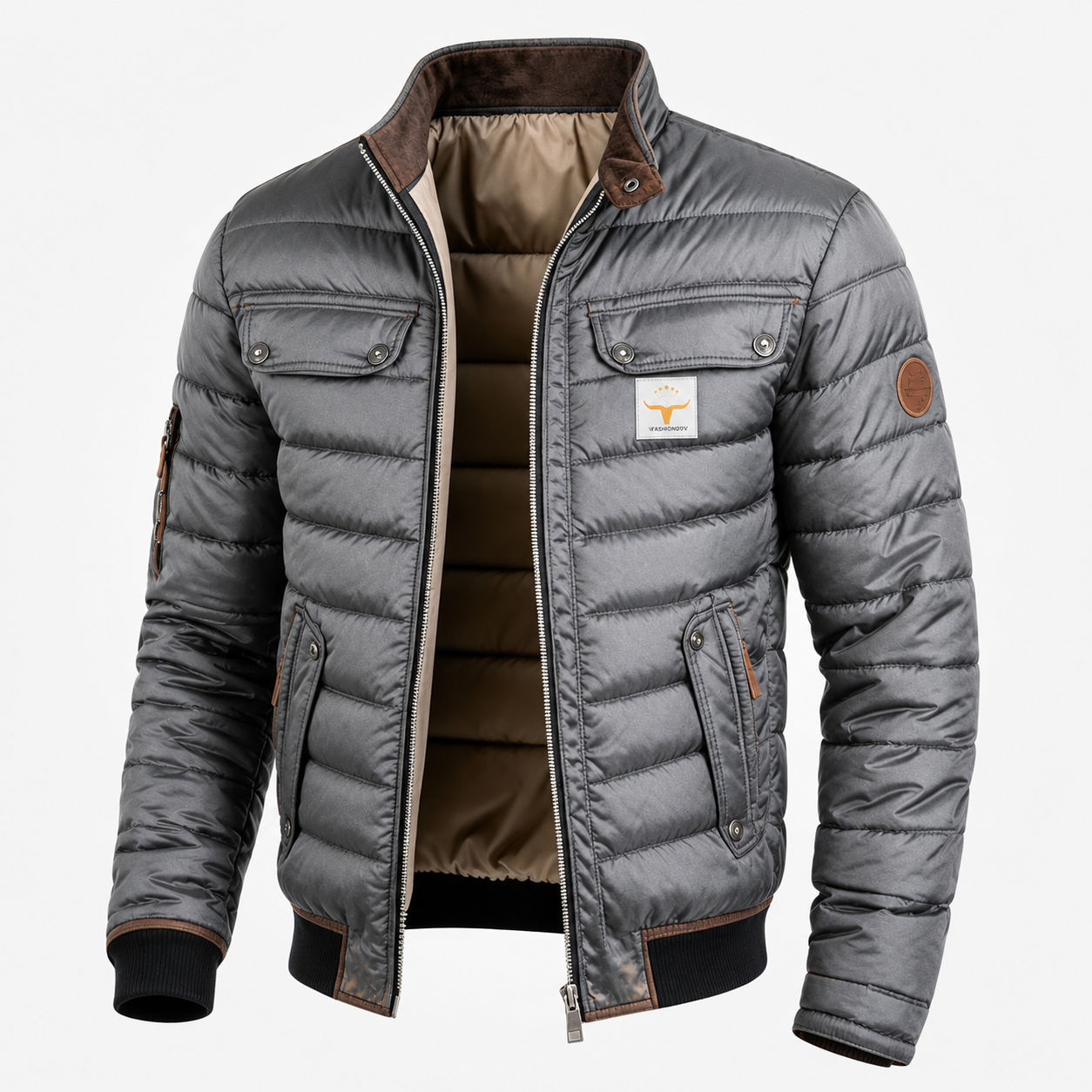 Tobias | Quilted Retro Jacket with Stand Collar