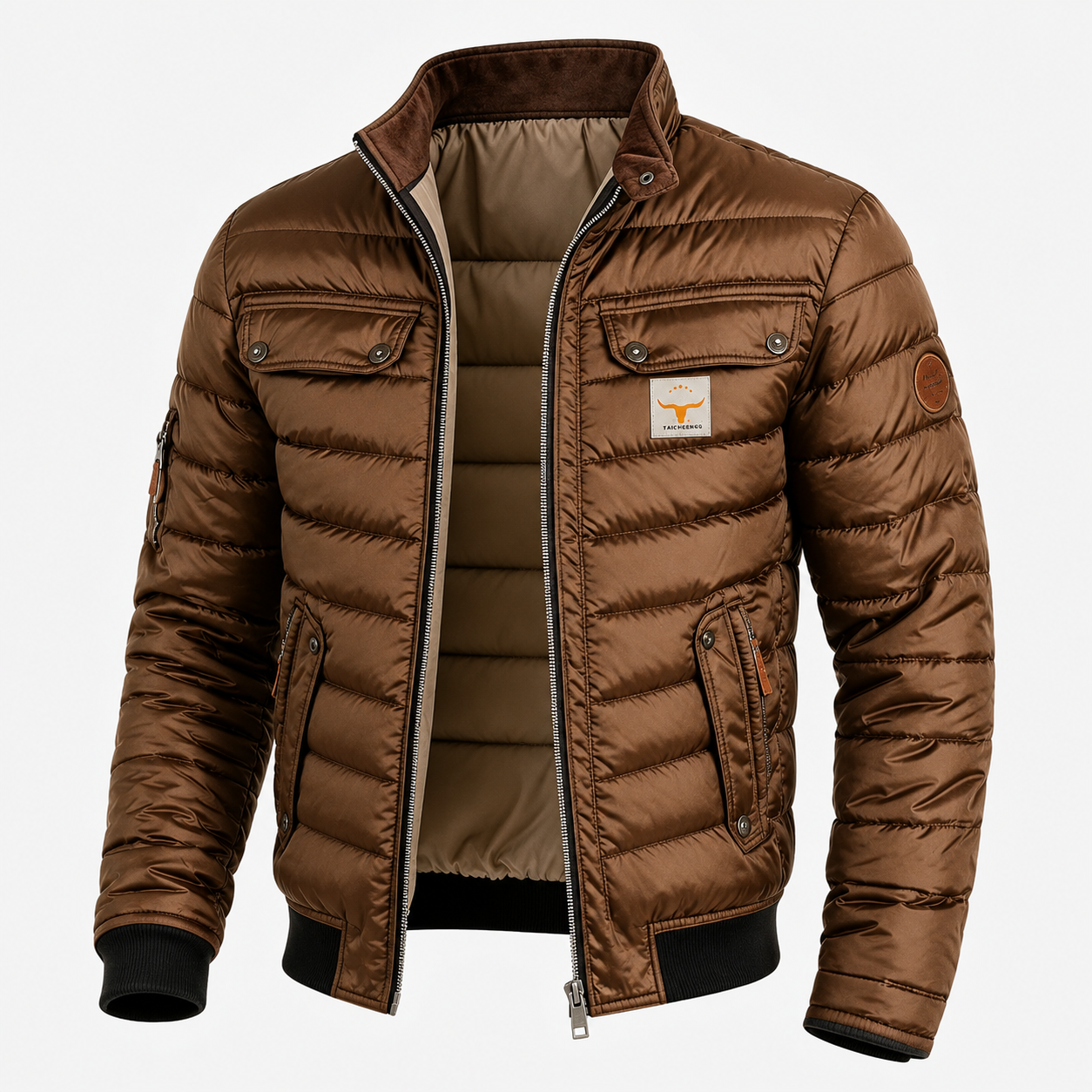 Tobias | Quilted Retro Jacket with Stand Collar