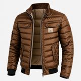 Tobias | Quilted Retro Jacket with Stand Collar