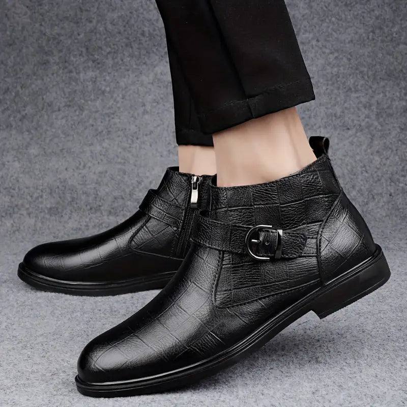 James | Brown Buckle Ankle Boots