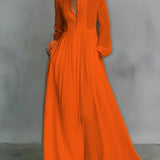 Kristen - Flowing Button-Front Maxi Dress