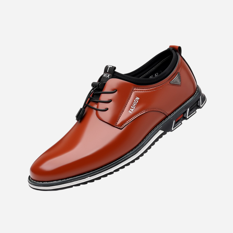 Philippe | Black Glossy Finish Derby Shoes