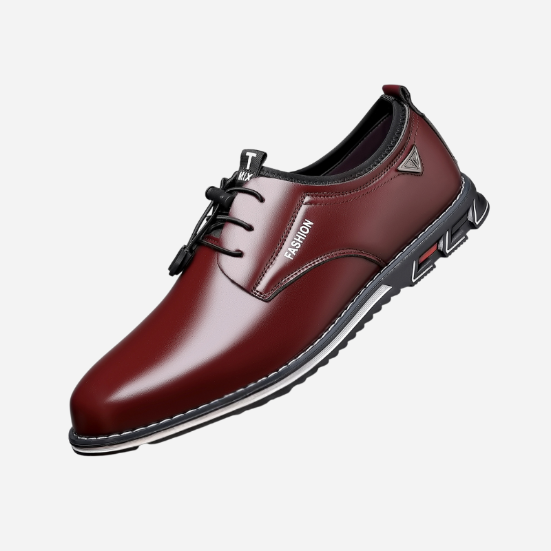 Philippe | Black Glossy Finish Derby Shoes