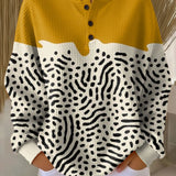 Opal mustard polka dot waffle knit sweater, view 2