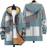 Marcia | Teal Geometric Colorblock Print Jacket