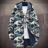 Bridget | Navy Japanese Wave Print Jacket