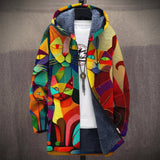 Pauline | Multicolor Cubist Cat Print Jacket
