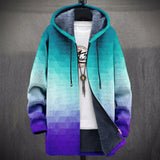 Olivia | Teal and Purple Geometric Gradient Jacket