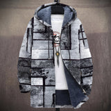 Wendy | Gray Abstract Grid Print Jacket