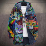 Claudia | Multicolor Psychedelic Cat Print Jacket